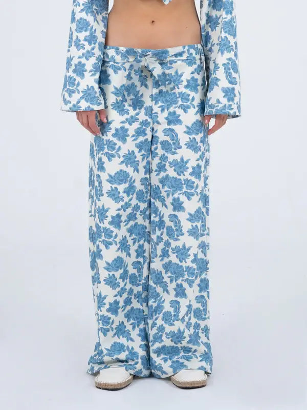 Brook Flower Printed Denim Jeans: M