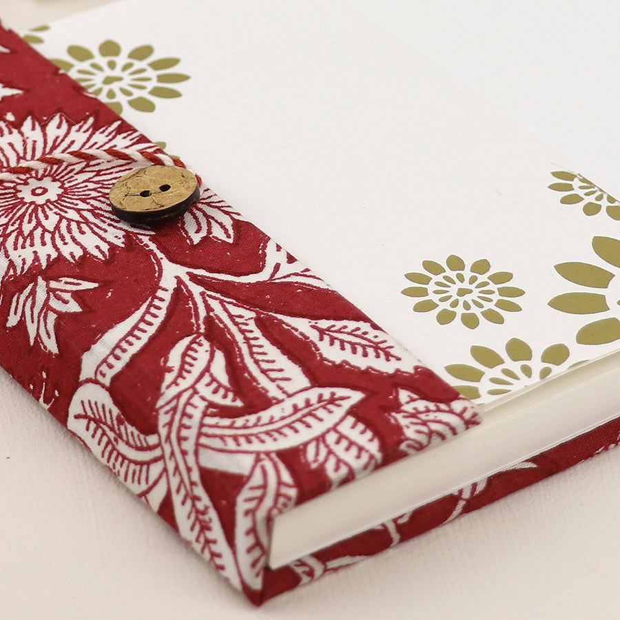 Red Botanical Notebook Set