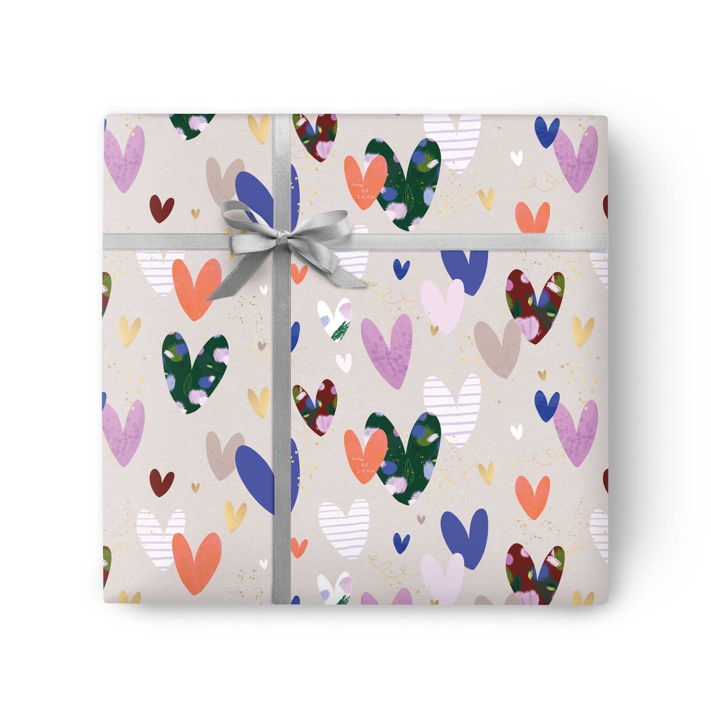 Wrapping Paper Hearts Folded x2 Sheets