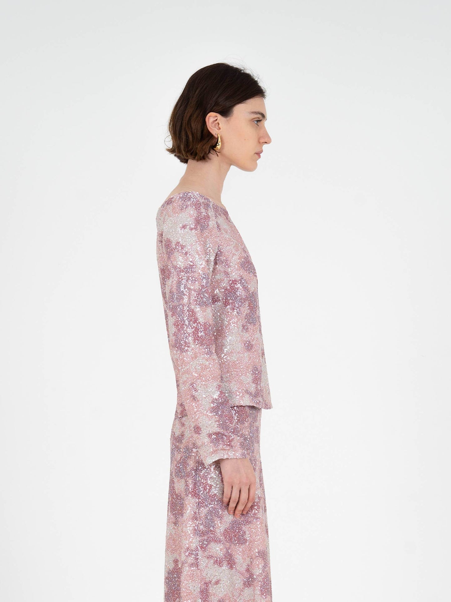 Star Printed Sequin Top: M