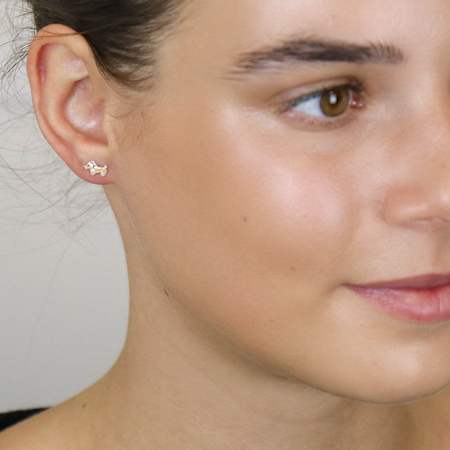 Sterling Silver Christmas Dogs Earrings