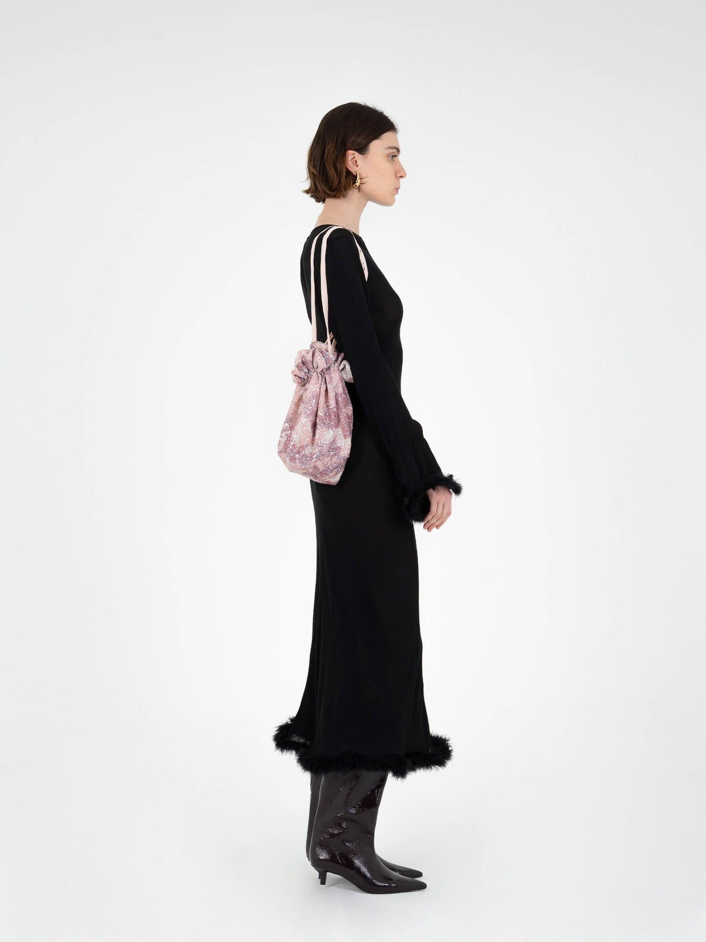 Star Printed Sequin Bag: ONE SIZE