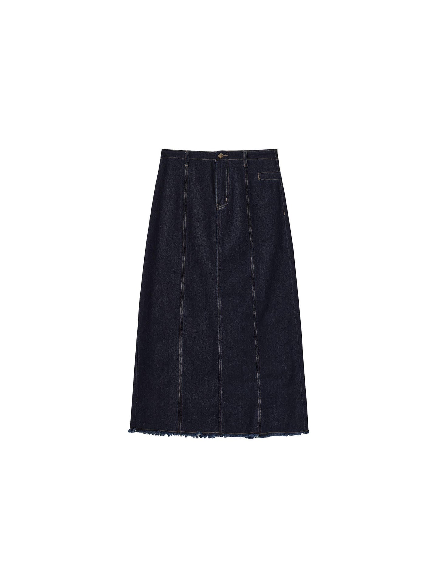 High Waist Denim Vintage A-line Skirt: MidnightBlue / M
