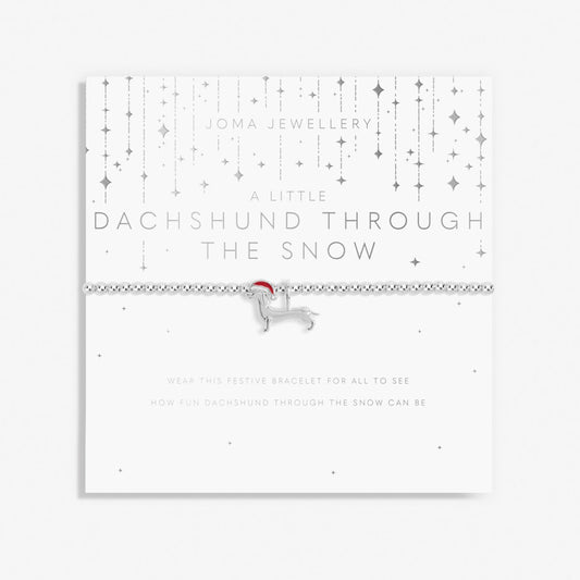 A little Christmas Dachsund through the Snow - bracelet