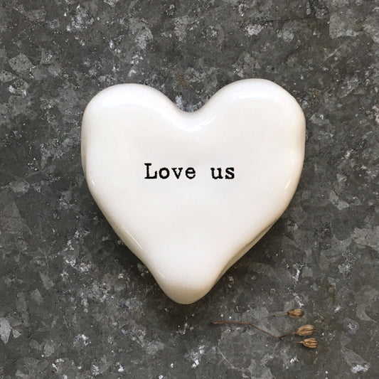 White Heart Token Pebble - Love Us