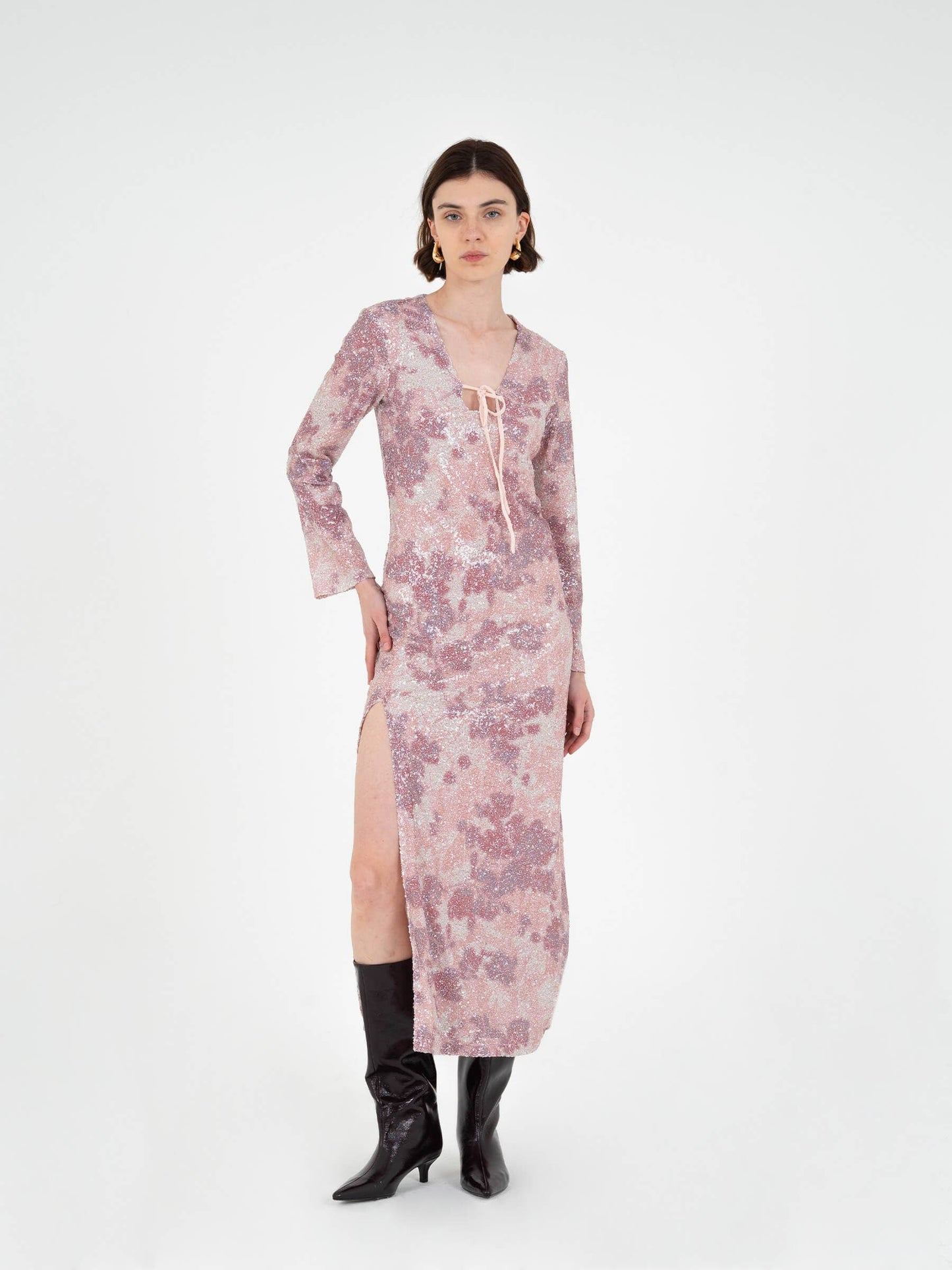 Star Printed Sequin Dress: M