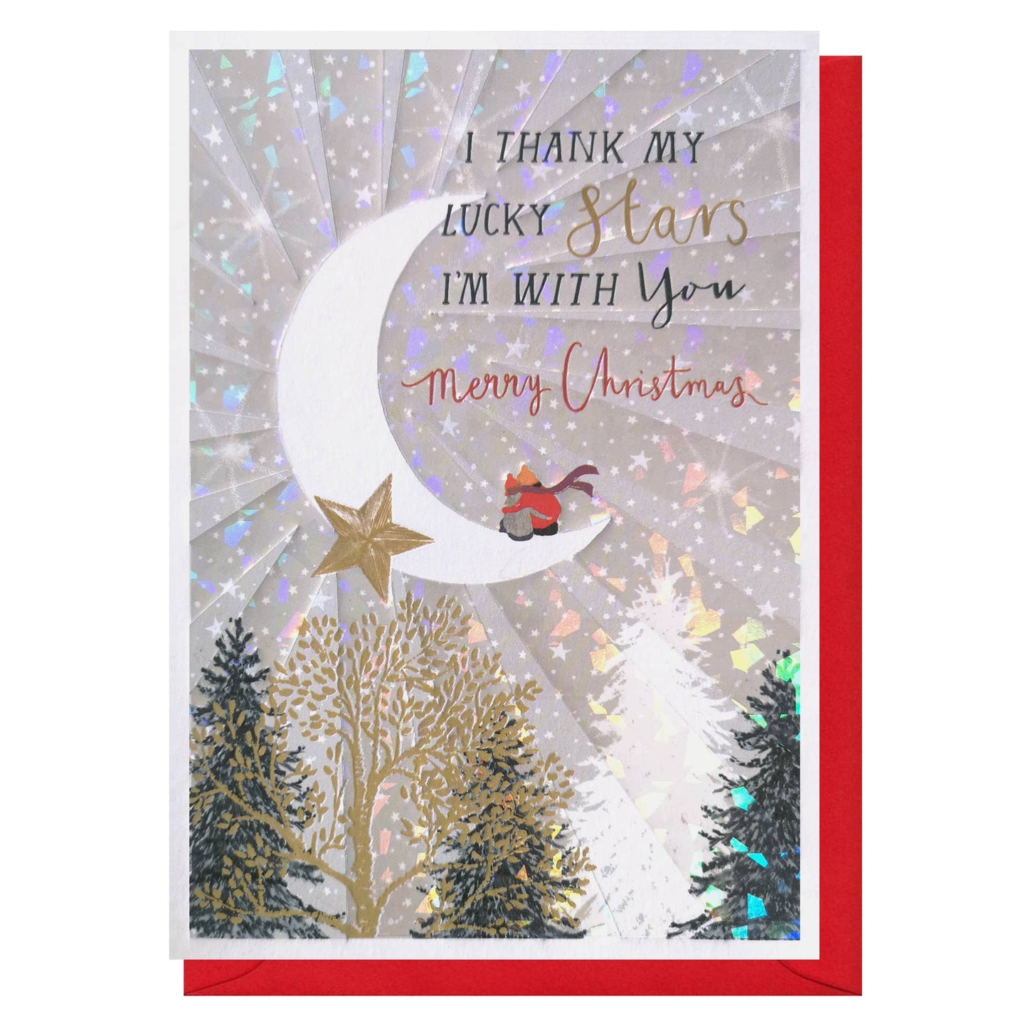 Lucky Stars Christmas Card | Holiday Card | Seasonal Cards: Cards packed in eco-friendly translucent belly band