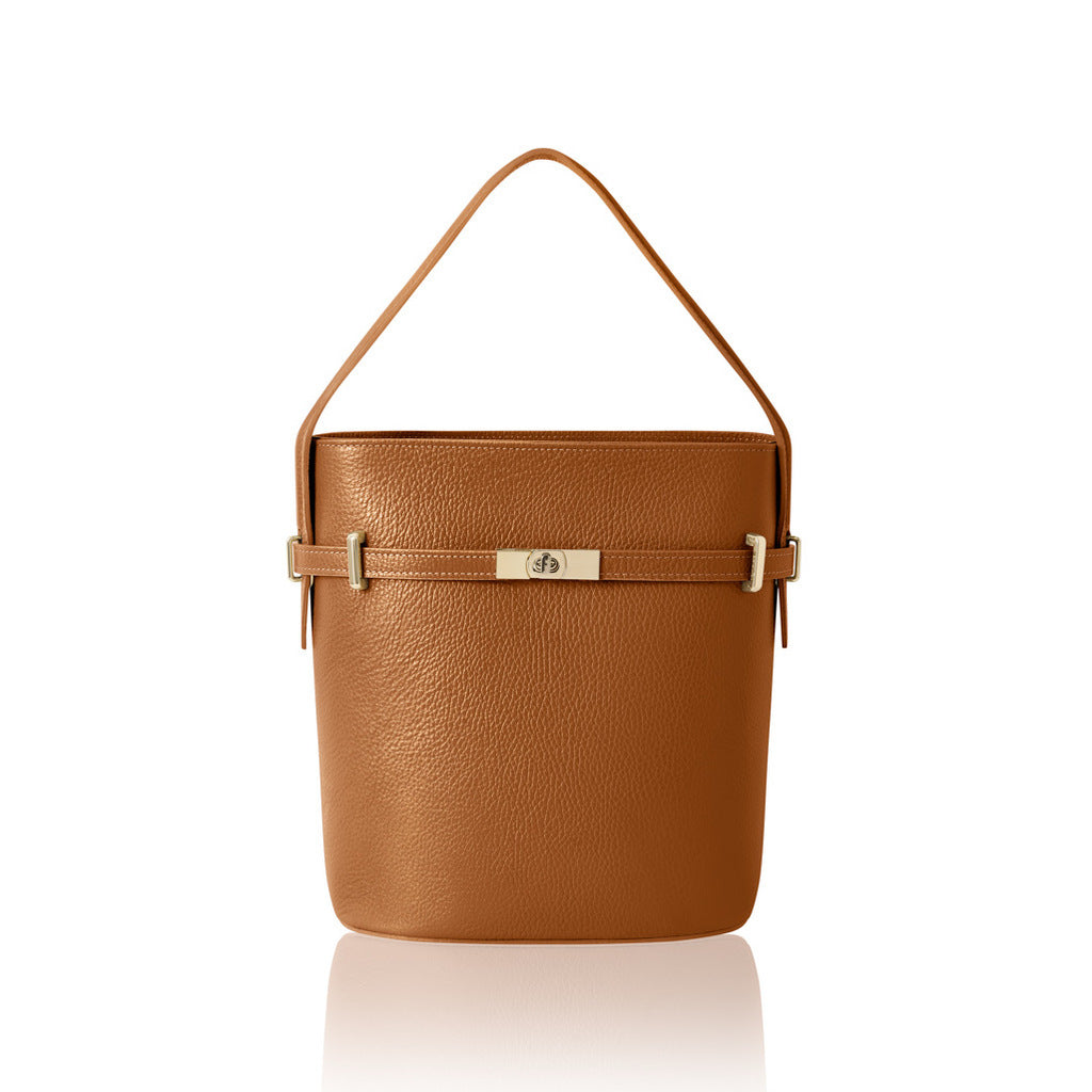 Leather Hangbag Dark Tan