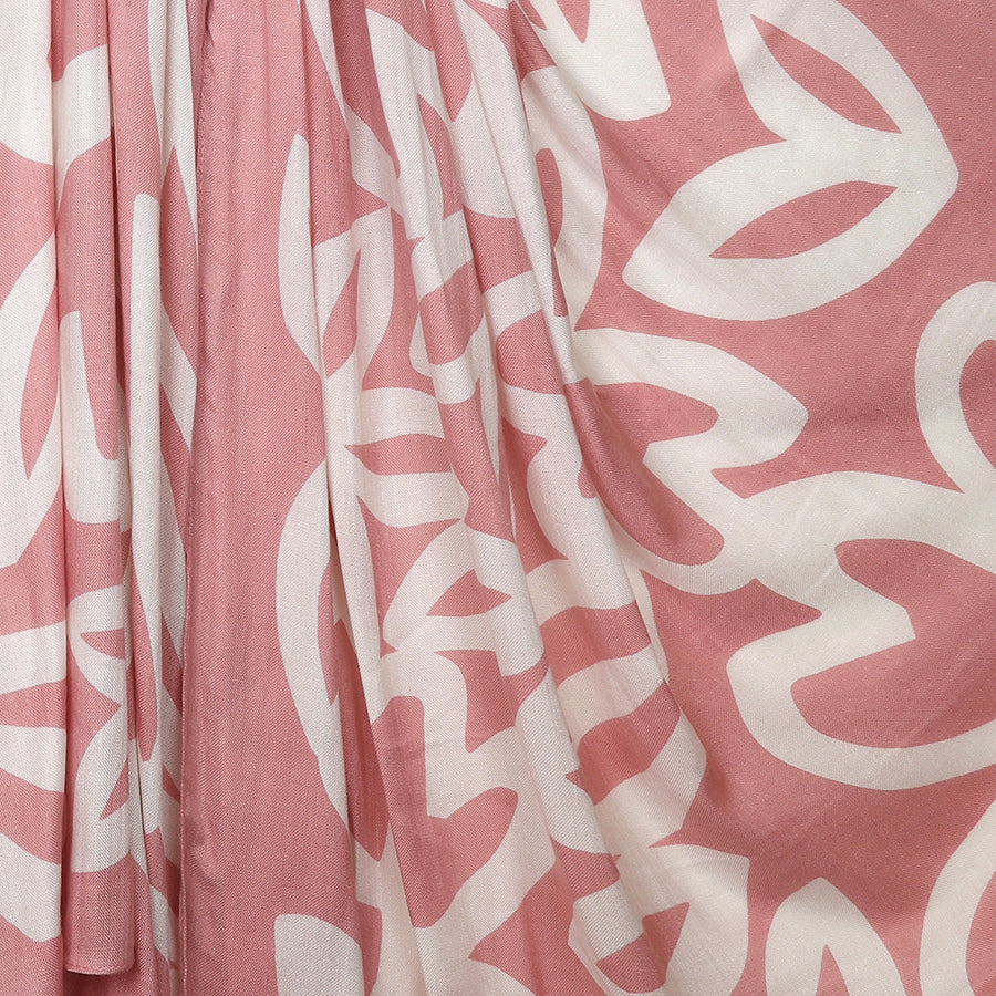 Bamboo pink white scarf