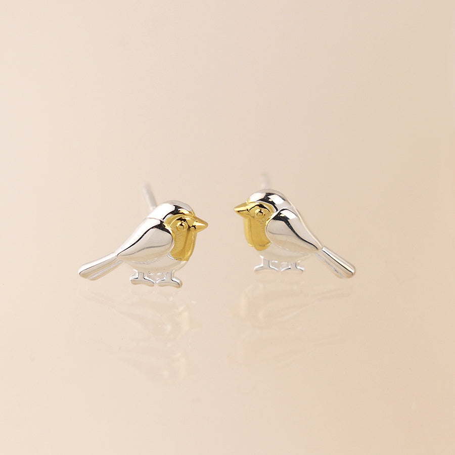 Sterling Silver Robin Earrings