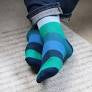 BLUES & GREEN STRIPE AND TRIANGLE MEN'S bamboo socks
