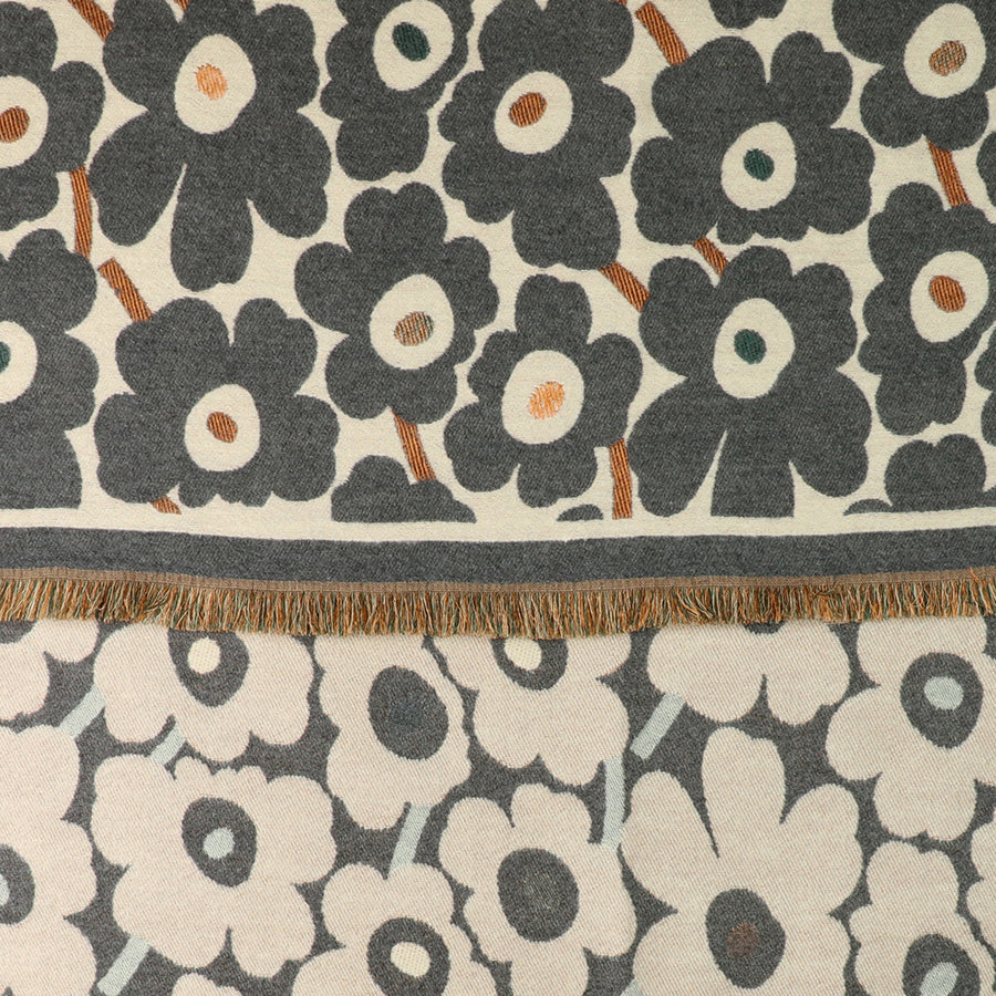 Grey mix poppy print scarf