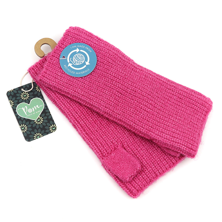 RECYCLED PINK FINGERLESS WRIST WARMERS