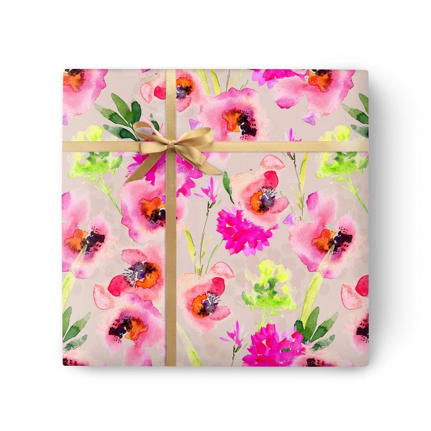 Wrapping Paper Orange Poppy 2x sheets