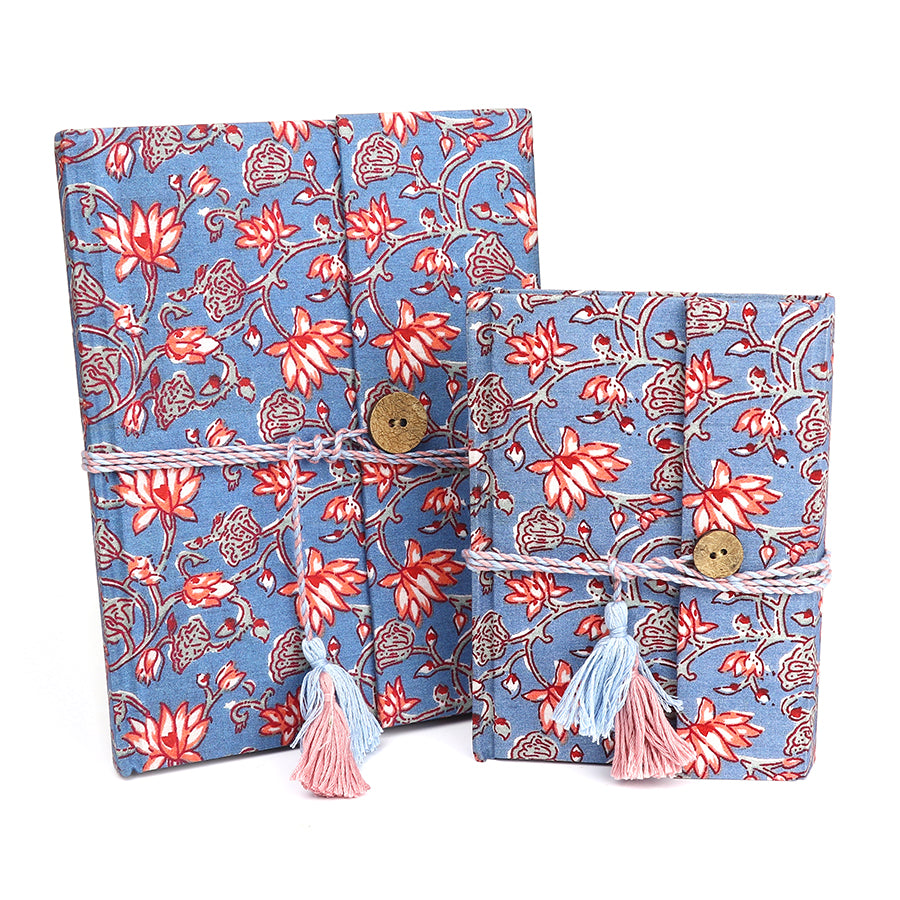 Blue Botanical Notebook Set