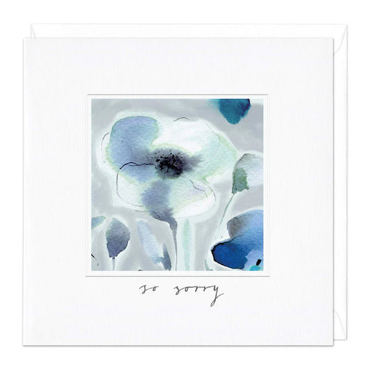 Blue Poppy Sympathy Card