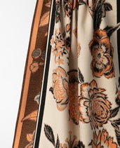 Floral Peach and Black Woven Scarf