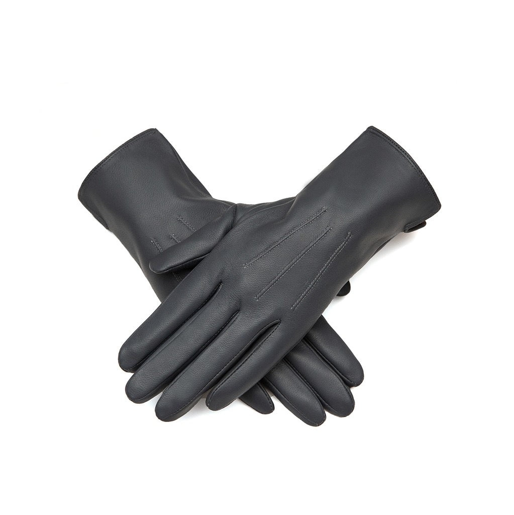 Charcoal Grey Soft Leather Gloves