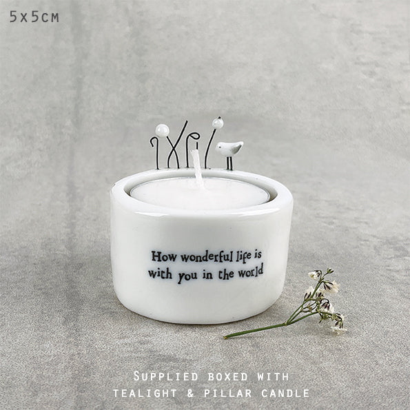 Handled candle holder - Wonderful Life Is