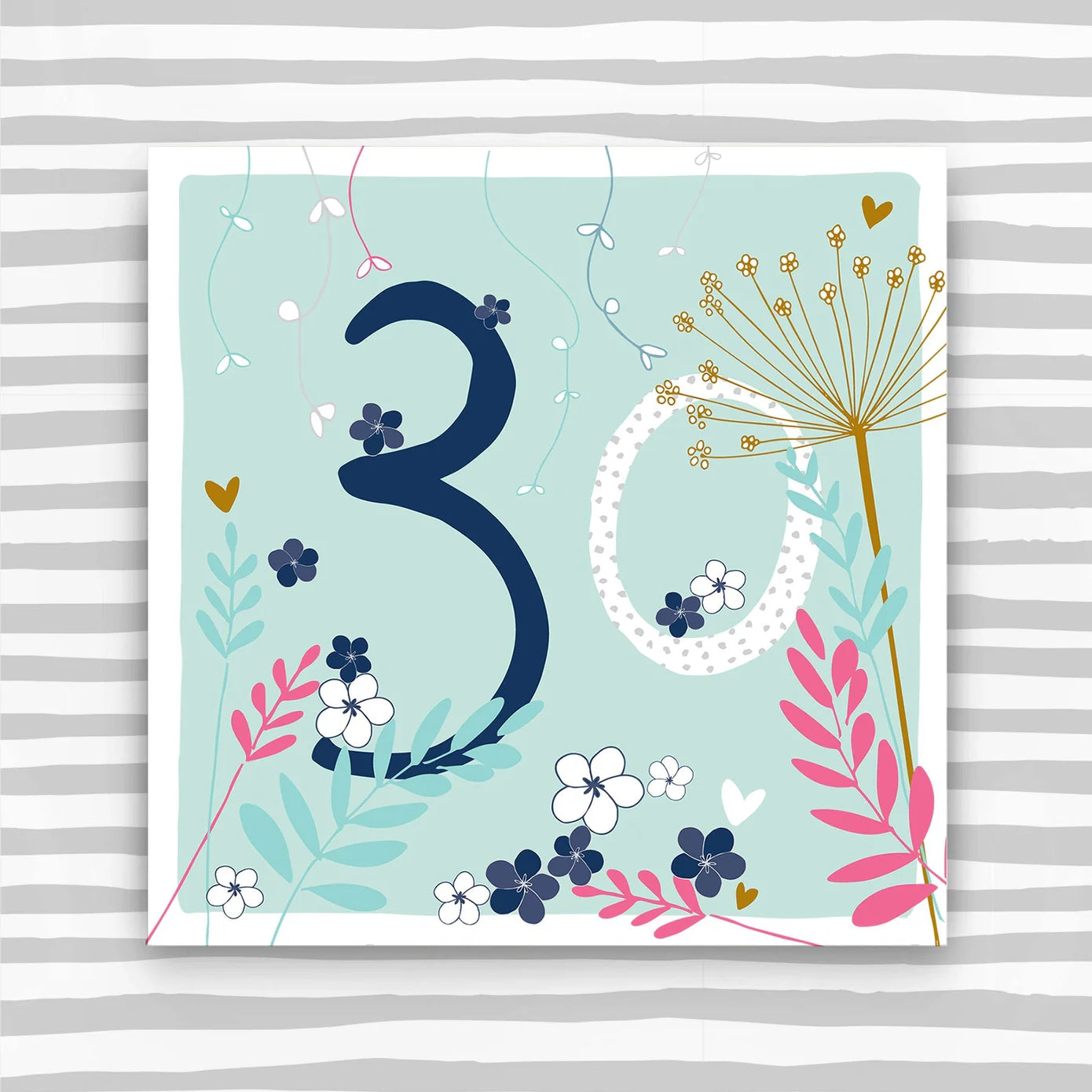 30th Birthday card - flowers