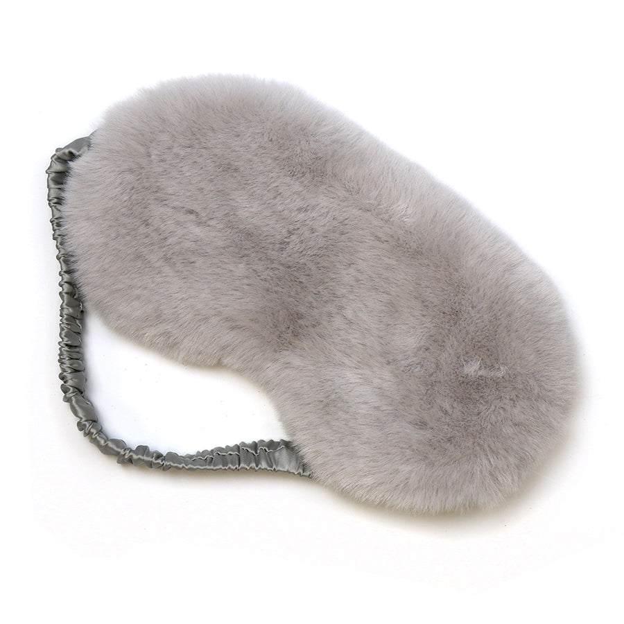Faux Fur Sleep Mask Pale Grey
