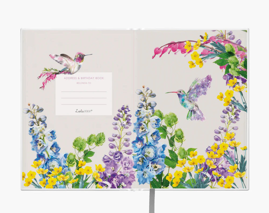Hummingbird Hardback Address & Birthday Book A5