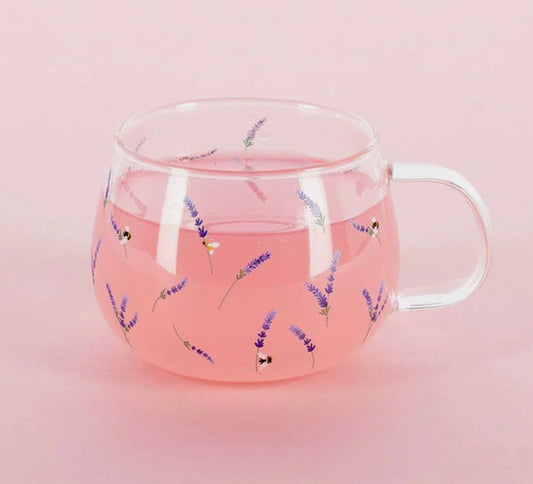 Glass Mug DItsy Lavender