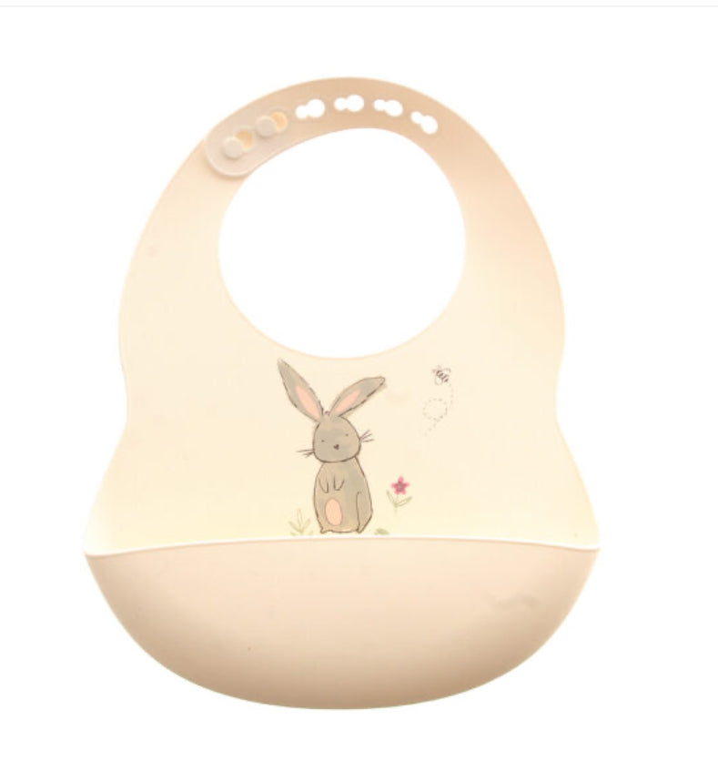 Catch It Silicone Bib Bunnies Cream