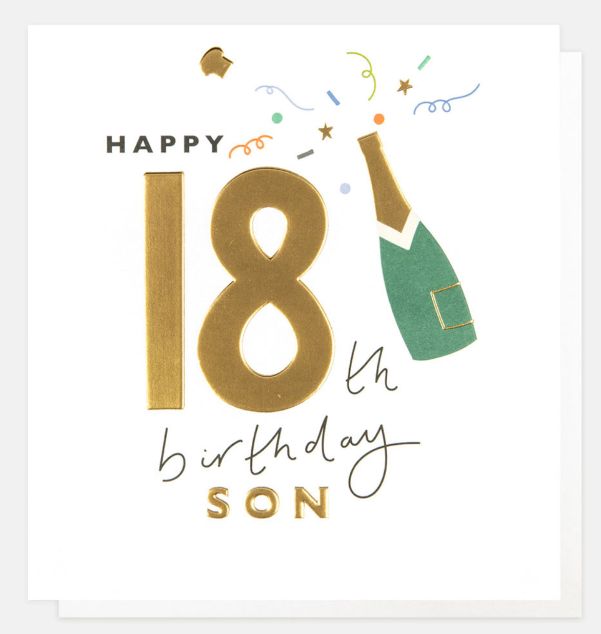 Happy 18th Birthday Son Bottle with Confetti