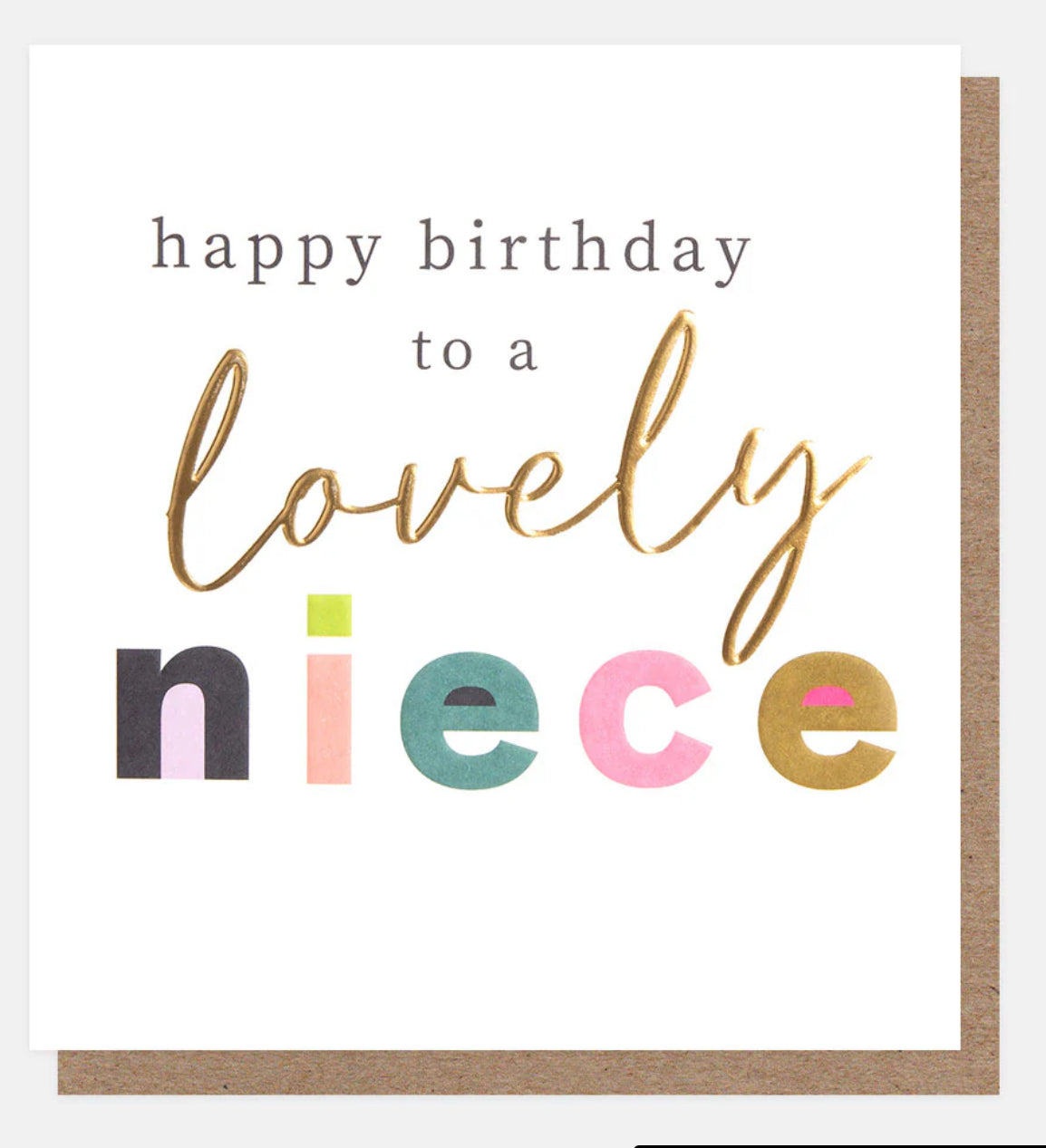 Happy Birthday To A Lovely Niece Coloured Text