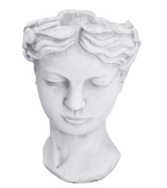 Goddess Head Pot Cover Stone Effect Ex Large