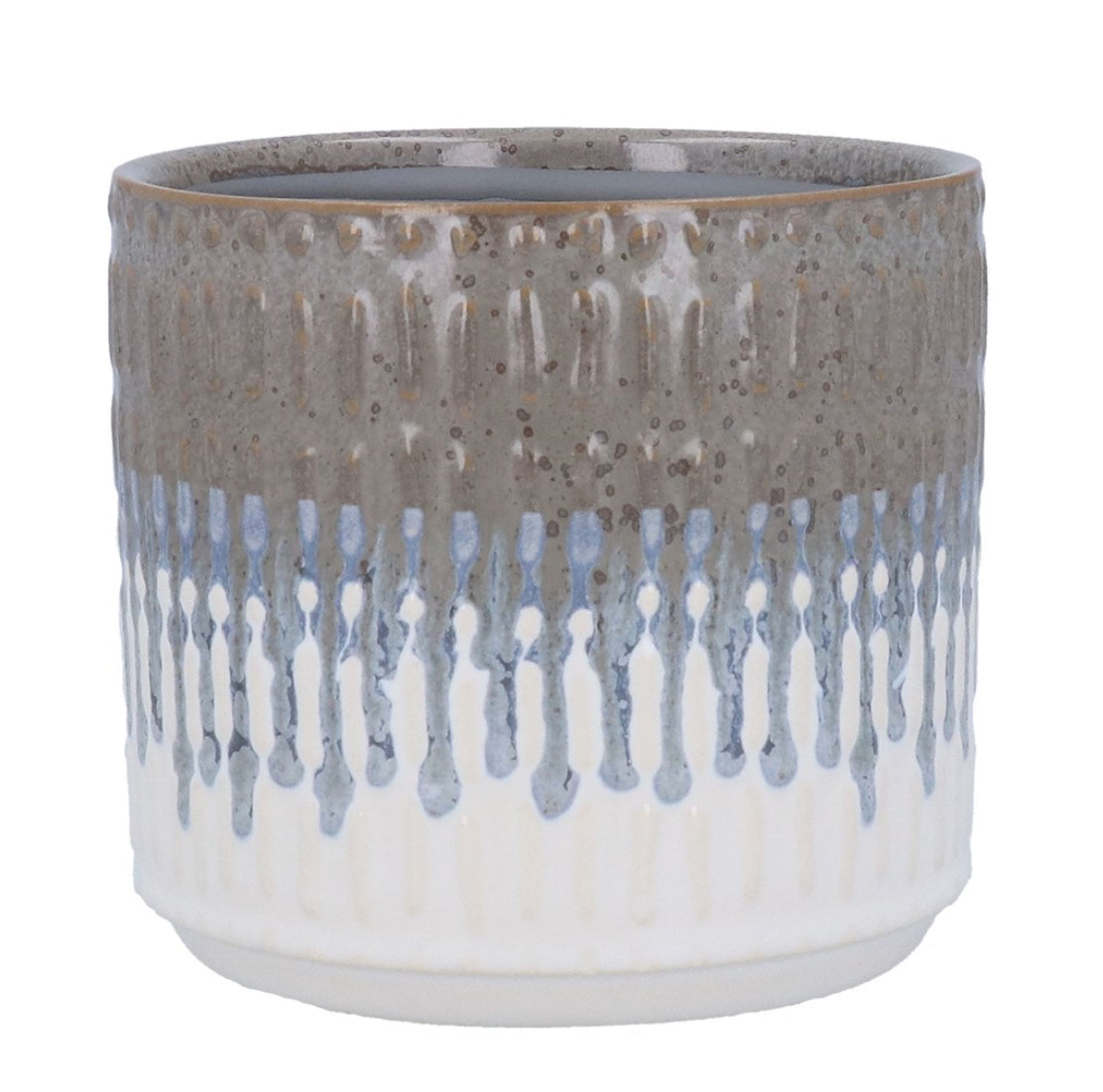 Brown blue reactive glaze pot medium