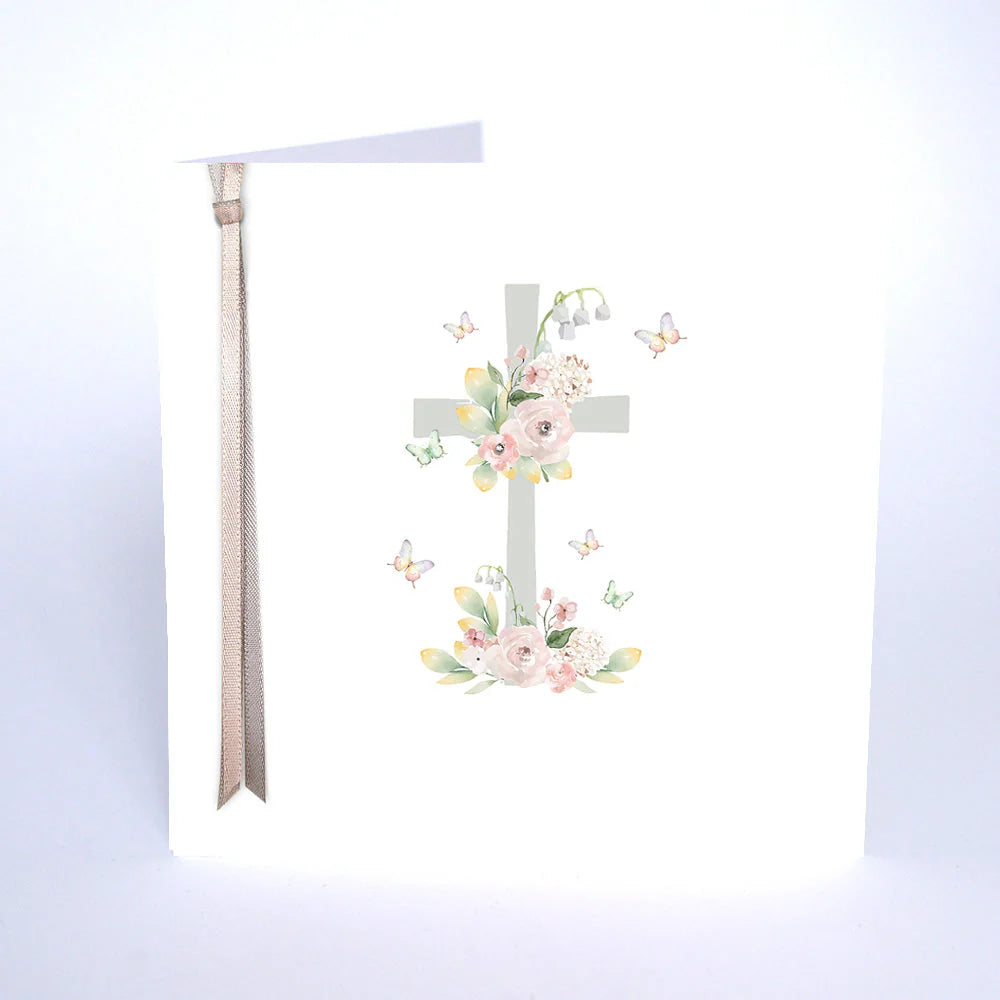 RIBBONS AND ROSES SMALL - Blank Cross