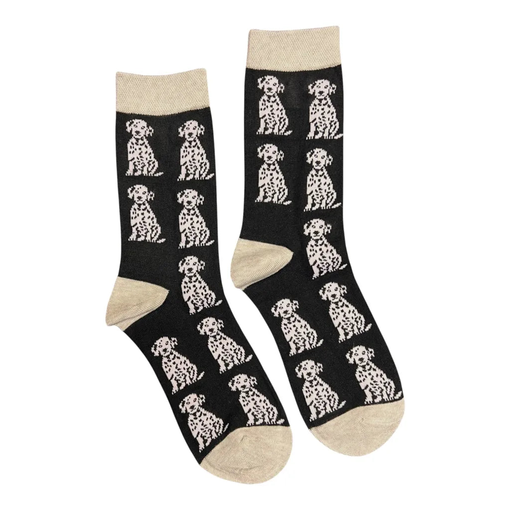 Black Dalmation Bamboo Sock