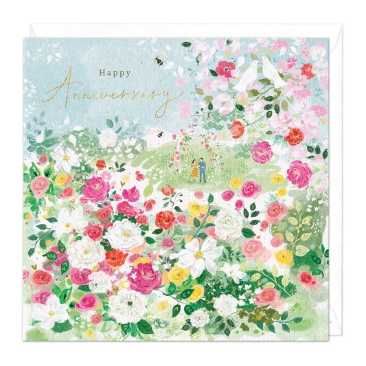 Rose Garden Anniversary Card