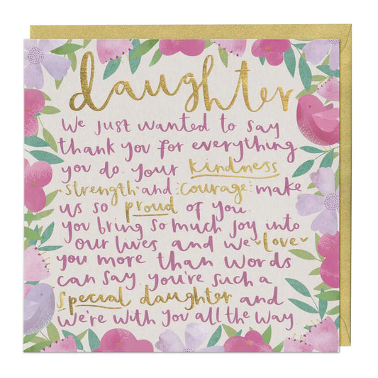 Daughter Special Words Card