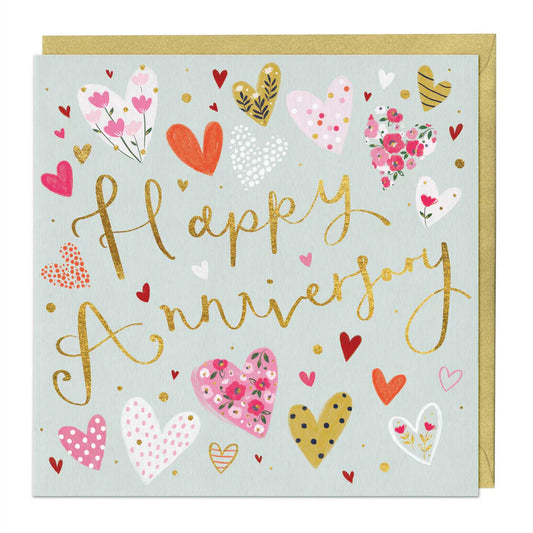 Ditsy Floral Heart Anniversary  card