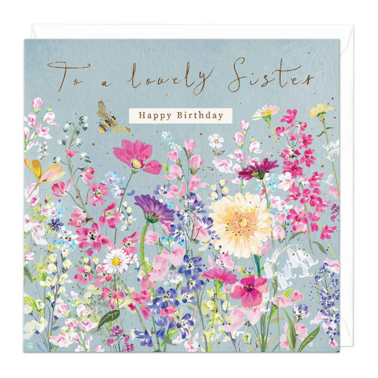 Floral Sister Birthday Card