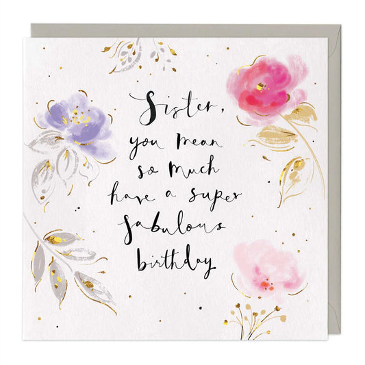 Lovely floral Sister birthday card