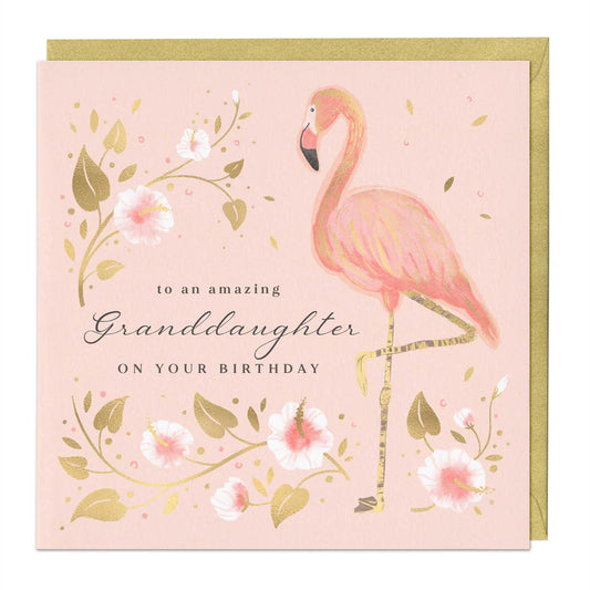 Flamingo, Granddaughter birthday Card