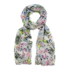 White floral scarf