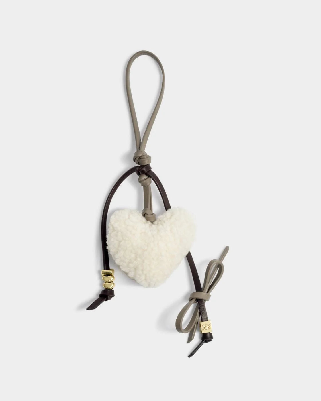 Borg Heart Bag Charm Silver / Cocoa