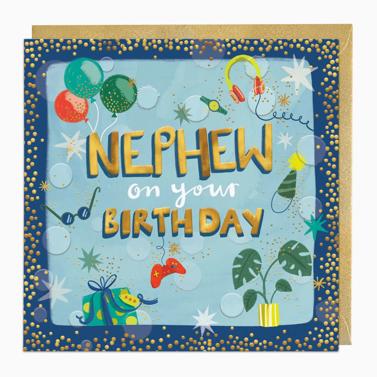 Bright Blue Nephew Birthday Card