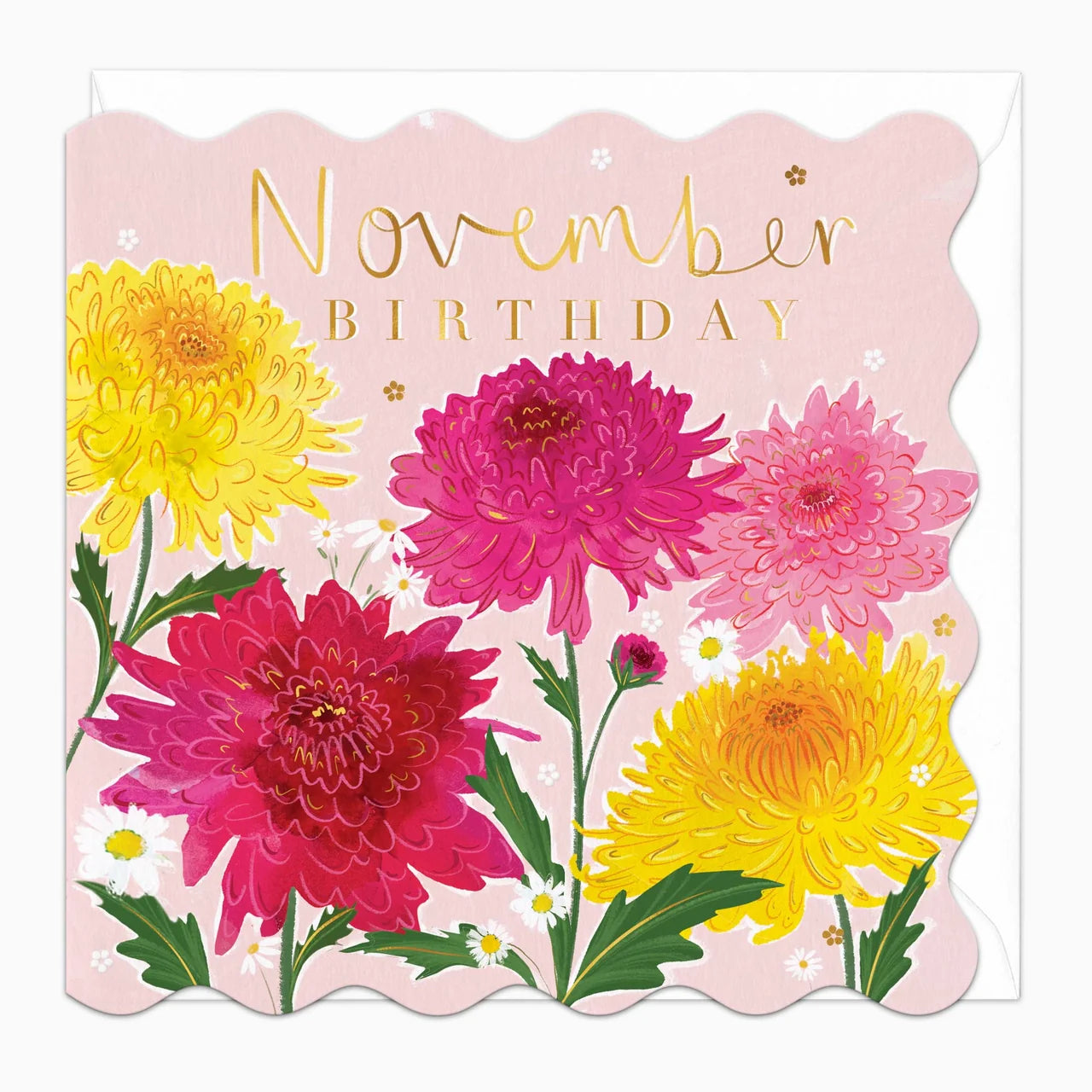 November Floral Birthday Card