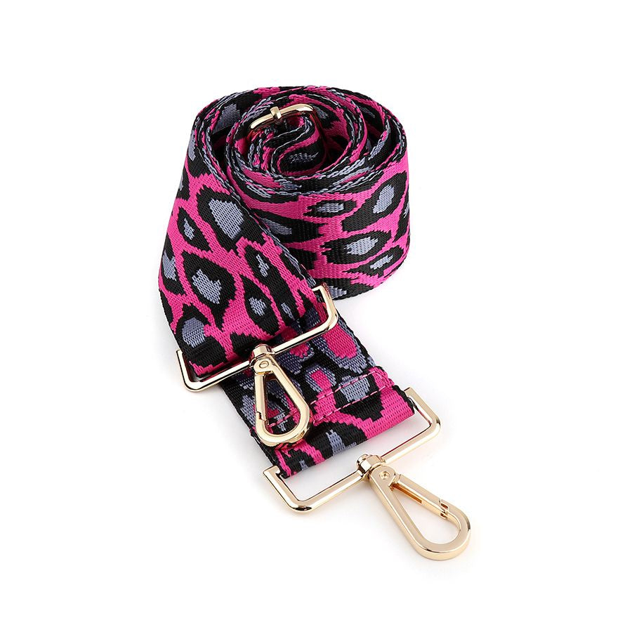 PINK ANIMAL PRINT BAG STRAP