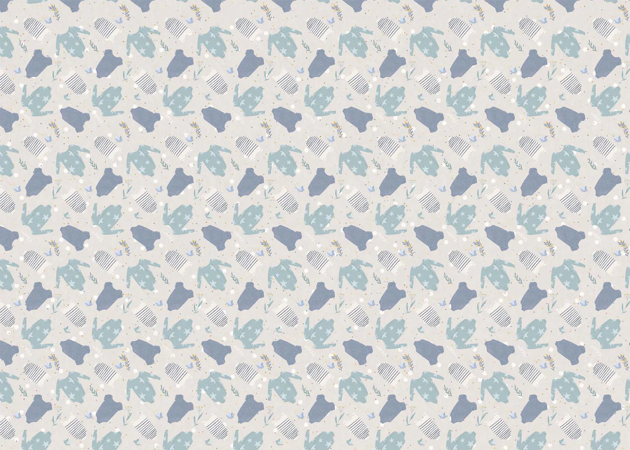 Wrapping Paper Baby Boy Grows Folded Sheets