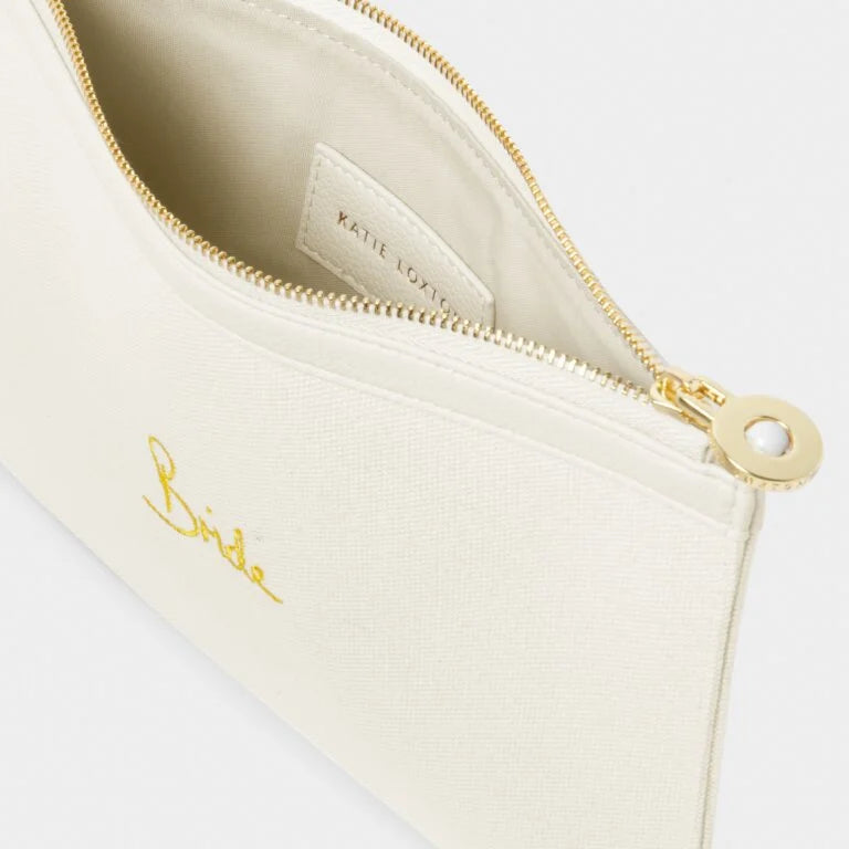 BRIDAL CANVAS POUCH OFF WHITE