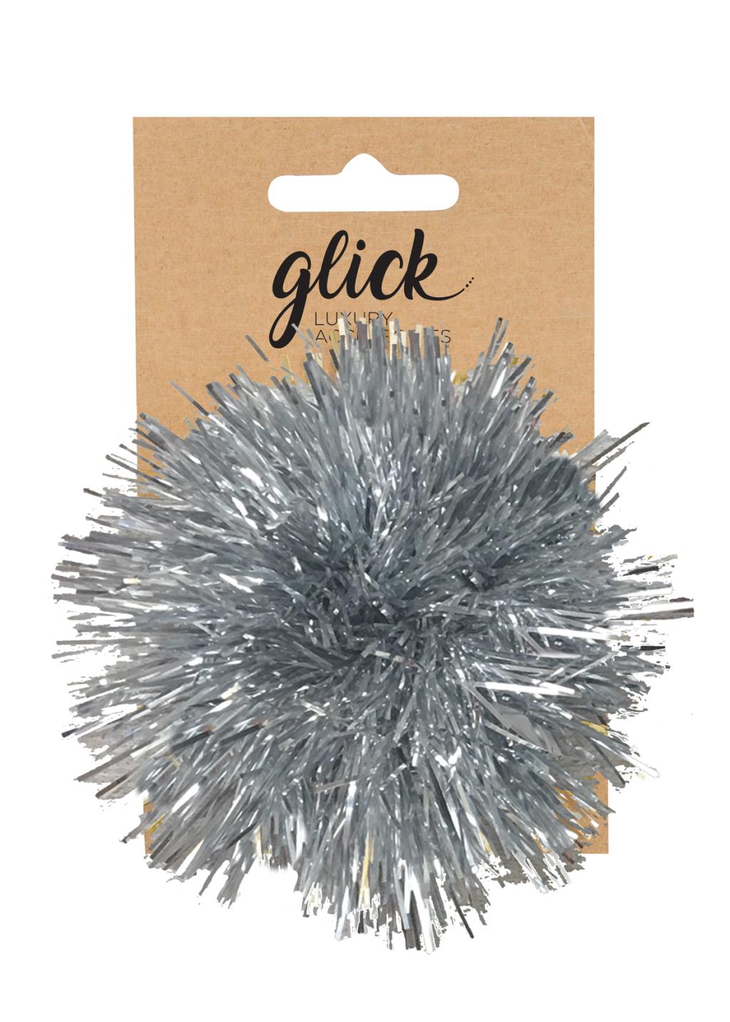 Pom Pom Tinsel Silver