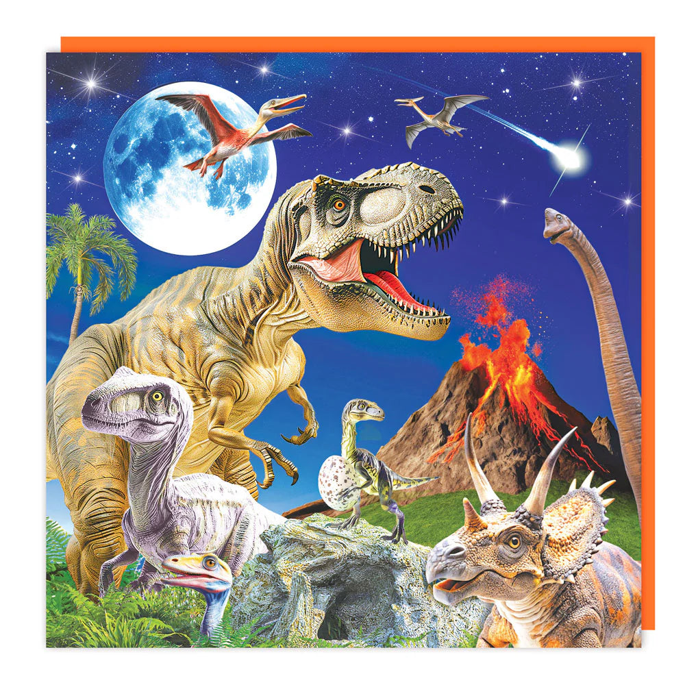 Dinosaurs and Volcano 3D Birthday