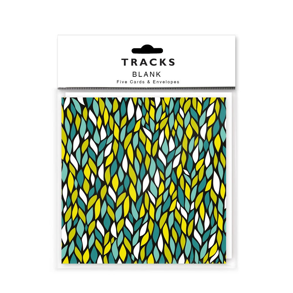 Blue & Green - Flit/Foil - 5 Pack of Notelets